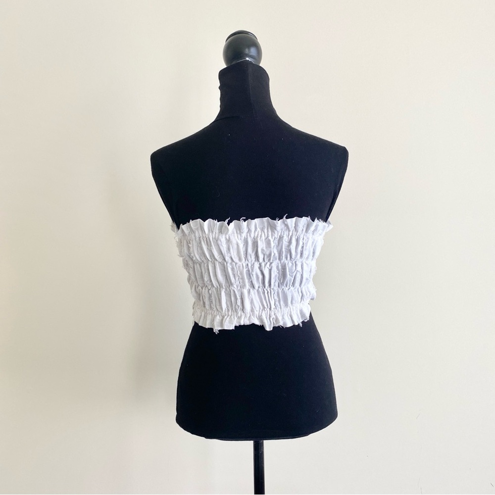 Steele. White Smocked Tube Top size small- white cropped tube top - Picture 3 of 5